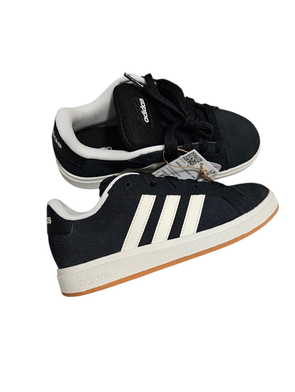 adidas Kids Black and White Grand Court 00s Sneakers NEW